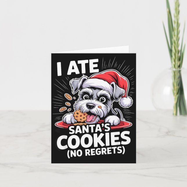 Tarjeta I Ate Santas Cookies Puppy Funny Christmas Mini Sc (Anverso)