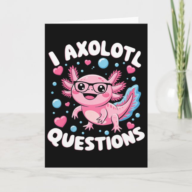 Tarjeta I Axolotl cuestiona a los niños camisas Navidades  (Anverso)