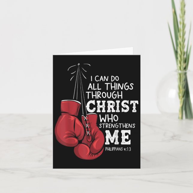 Tarjeta I Can Do Things Christian Boxing Quote Philipans 4 (Anverso)
