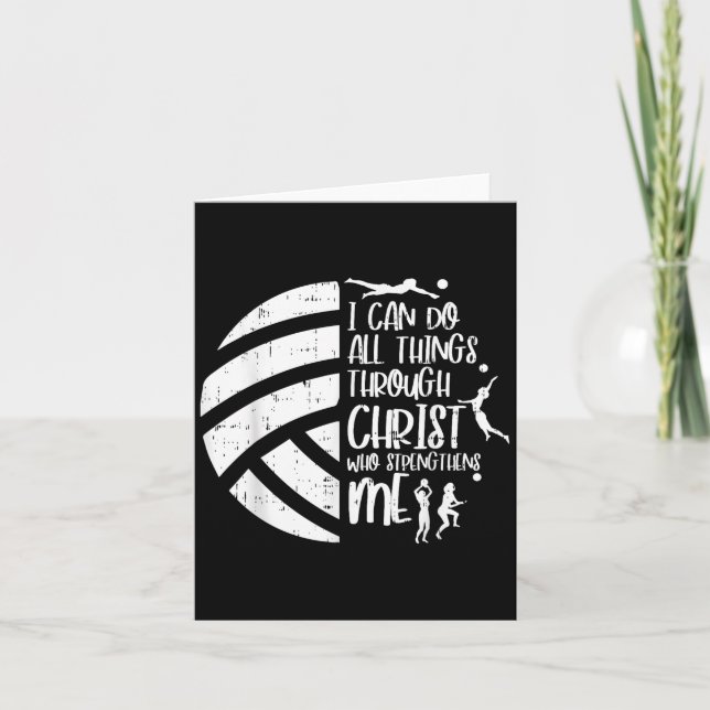 Tarjeta I Can Do Things Through Christ Volleyball Christia (Anverso)