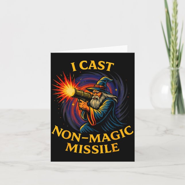 Tarjeta I Cast Non-magic Missile Funny Wizard Parody Meme  (Anverso)