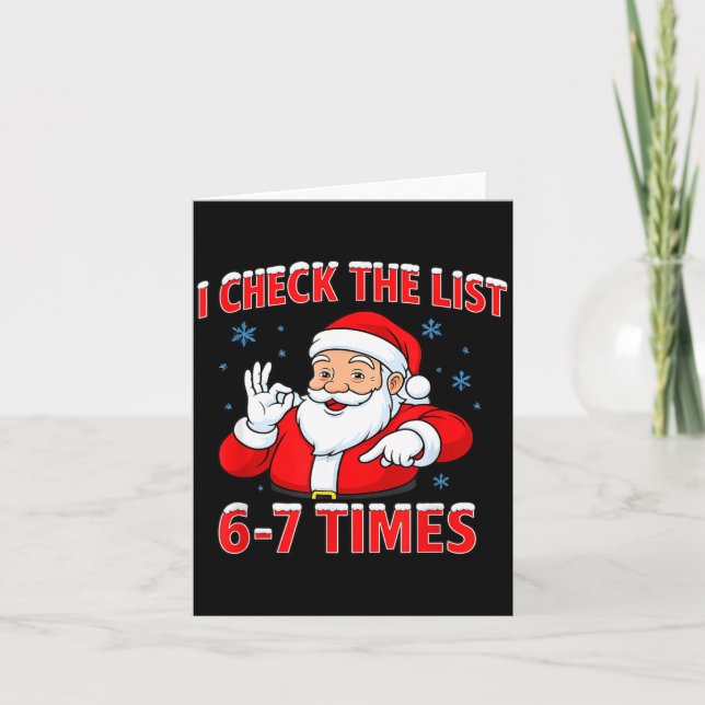 Tarjeta I Check The List 67 Times Santa Gen Z Slang Raunch (Anverso)