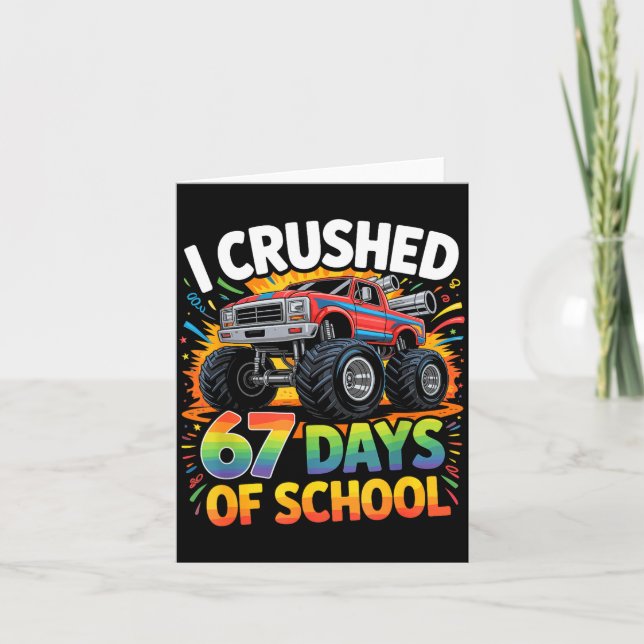 Tarjeta I Crushed 67 Days Of School Funny Meme Gen Z Stude (Anverso)