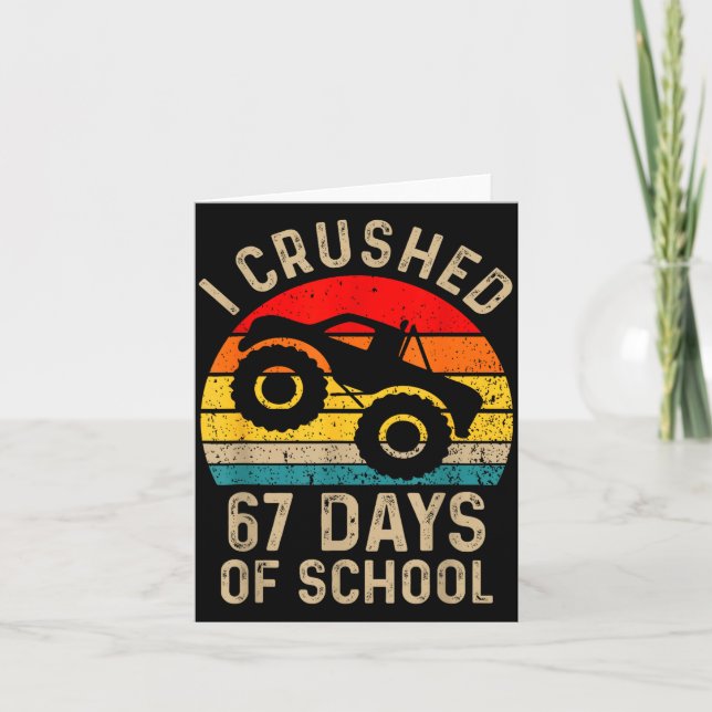 Tarjeta I Crushed 67 Days Of School Funny Six Seven Meme B (Anverso)