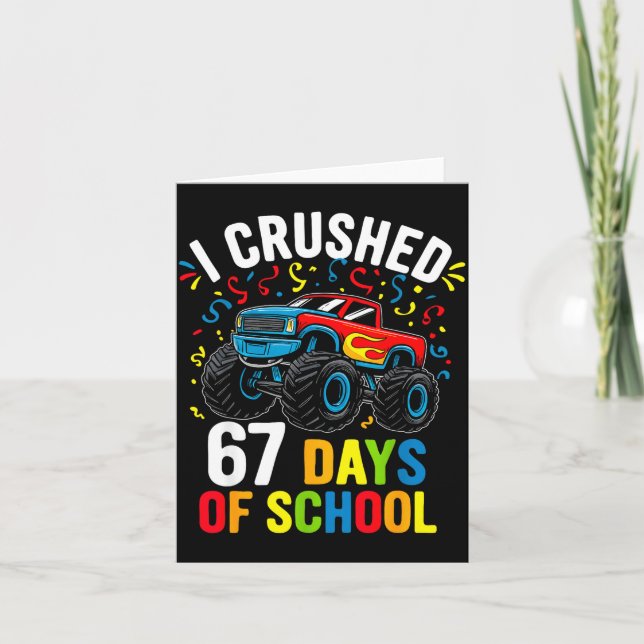 Tarjeta I Crushed 67 Days Of School Funny Six Seven Meme B (Anverso)