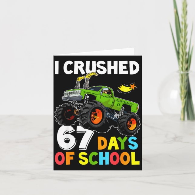 Tarjeta I Crushed 67 Days Of School Funny Six Seven Meme B (Anverso)