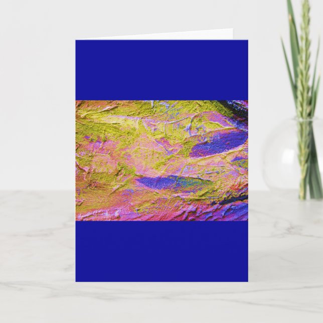 Tarjeta I de aplastamiento azul amarillo rosado -  (Anverso)