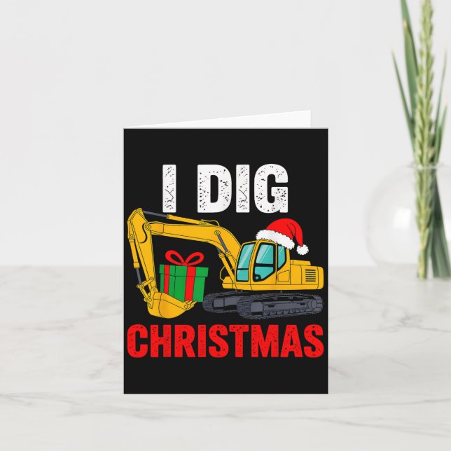 Tarjeta I Dig Navidades Excavator Xmas Pjs Toddler Boys Ki (Anverso)