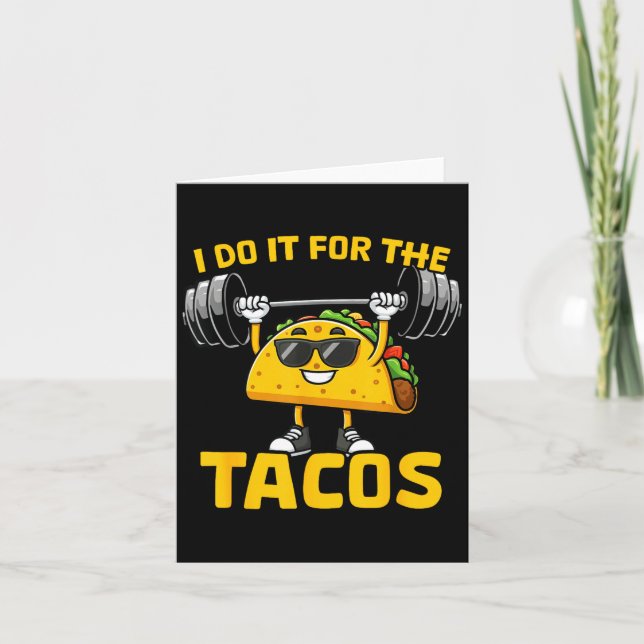 Tarjeta I Do It For The Tacos Funny Saying Taco Workout Gy (Anverso)