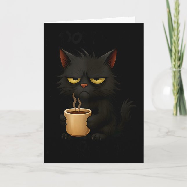 Tarjeta I Don't Do Mornings Funny Quote Black Cat Lover Gi (Anverso)