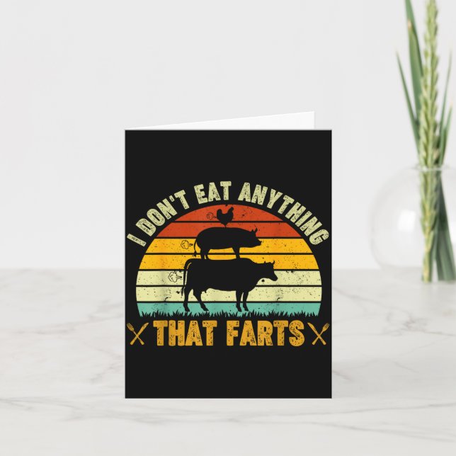 Tarjeta I Don't Eat Anything That Farts World Vegetarian D (Anverso)