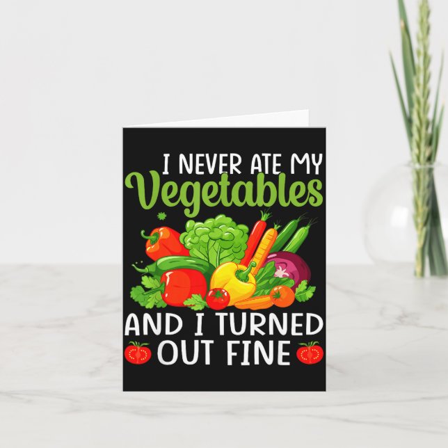 Tarjeta I Don't Eat Anything Vegetables Funny Vegetarian S (Anverso)