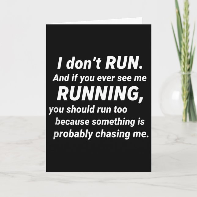 Tarjeta I Don't Run Funny Sarcastic Running Joke Gift Tank (Anverso)