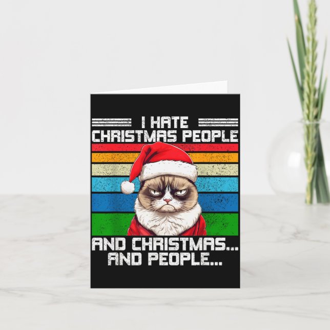Tarjeta I Hate Christmas Holidays Haters Black Uni-adults  (Anverso)