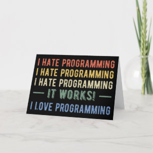 Tarjeta I Hate Programation - Divertido Programador I