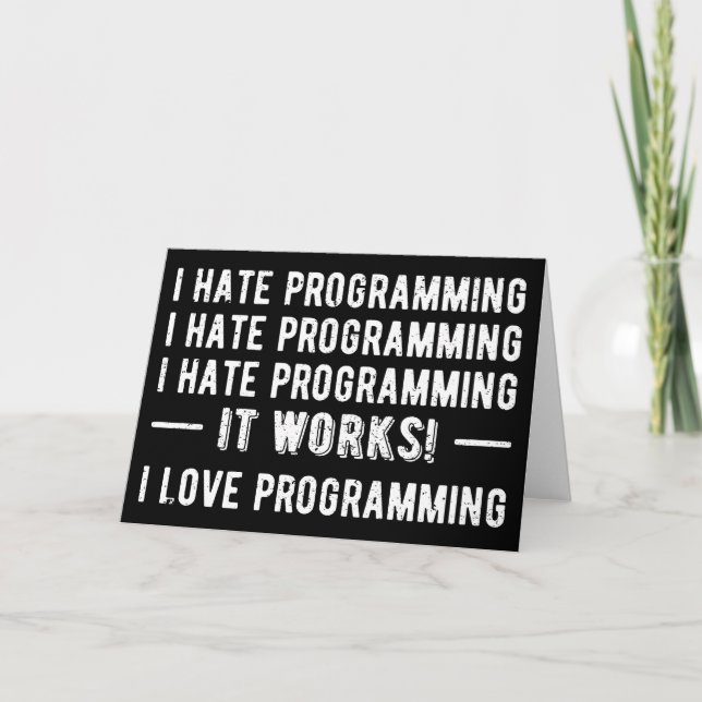 Tarjeta I Hate Programation - Divertido Programador II (Anverso)