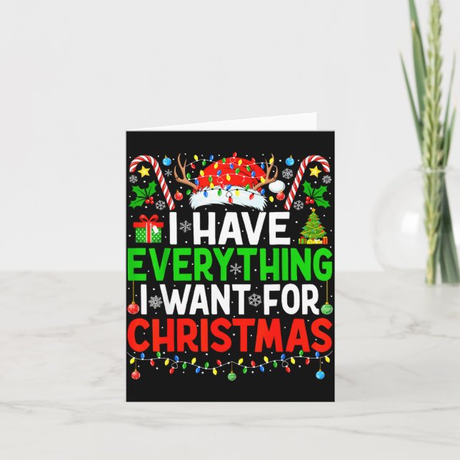 Tarjeta I Have Everything I Need Couples Pajamas Christmas (Anverso)