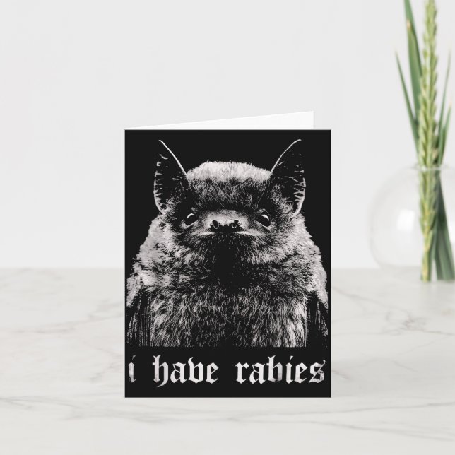 Tarjeta I Have Rabies Funny Bat  (Anverso)