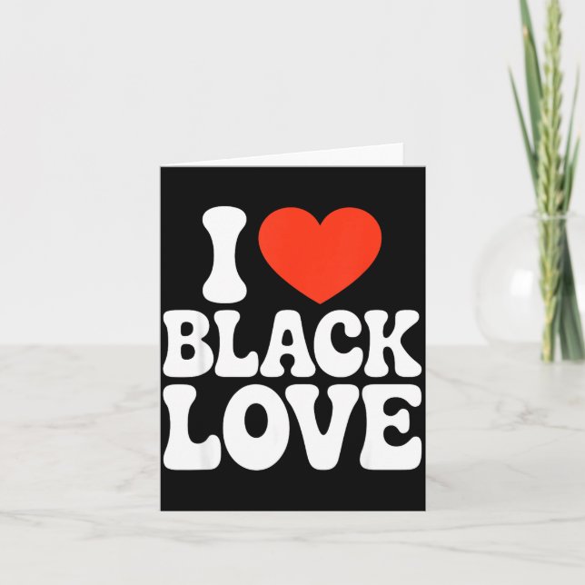 Tarjeta I Heart Black Love Couple Matching Couples African (Anverso)