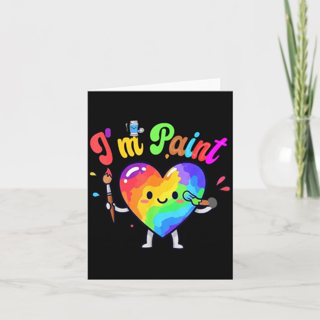 Tarjeta I Heart Love To Finger I'm Paint Cute Couple Valen (Anverso)