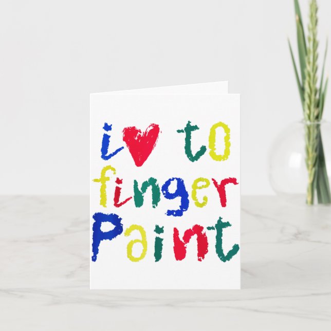 Tarjeta I Heart Love To Finger Paint - Funny Couple  (Anverso)