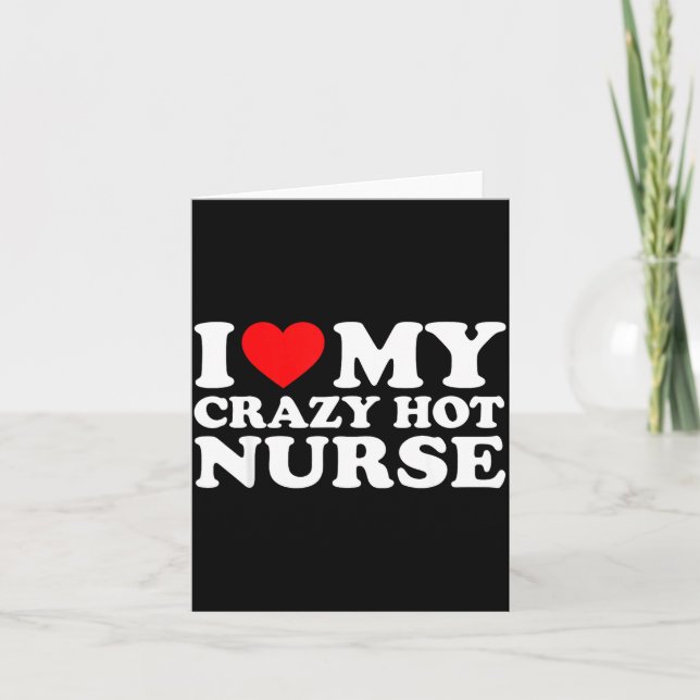 Tarjeta I Heart My Nurse Husband Wife Funny Matching Coupl (Anverso)