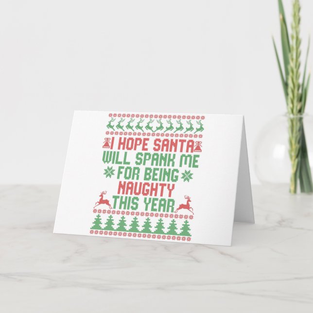 Tarjeta I Hope Santa Will Spank Me For Being Naughty This (Anverso)