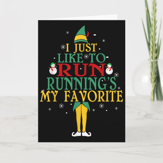 Tarjeta I Just Like To Run Running's My Favorite Christmas (Anverso)