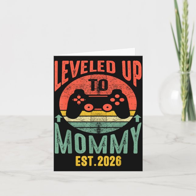 Tarjeta I Leveled Up To Mommy 2026 Pregnancy Announcement  (Anverso)