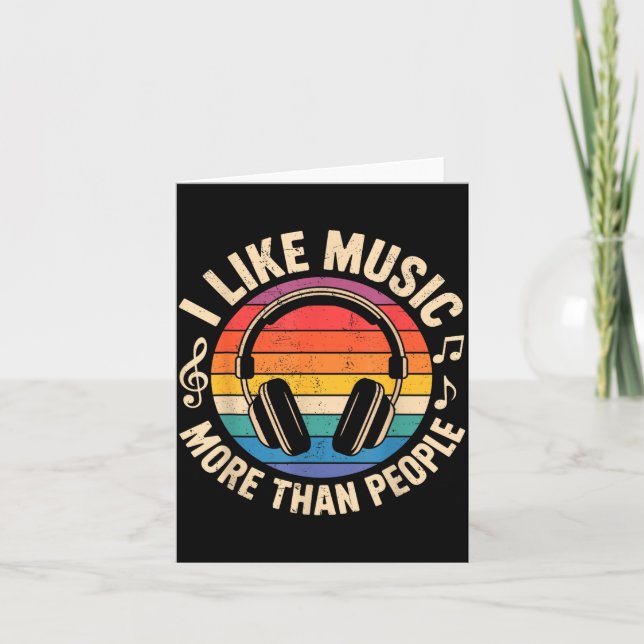 Tarjeta I Like Music More Than People Funny Musicians Sayi (Anverso)