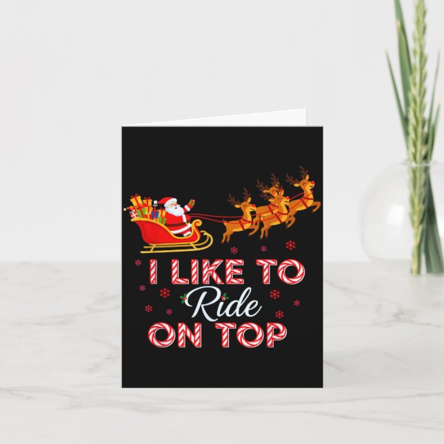 Tarjeta I Like To Ride On Top Funny Christmas Couple Match (Anverso)