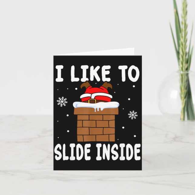 Tarjeta I Like To Slide Inside Funny Xmas Couple  (Anverso)