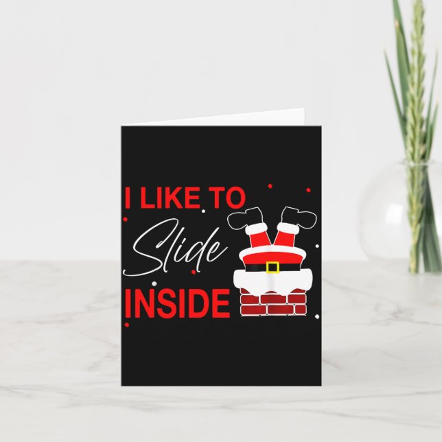 Tarjeta I Like To Slide Inside Funny Xmas Couple Unhinge P (Anverso)