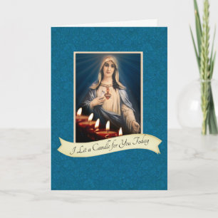 TARJETA I LIT A CANDLE FOR YOU TODAY IMMACULATE MARY