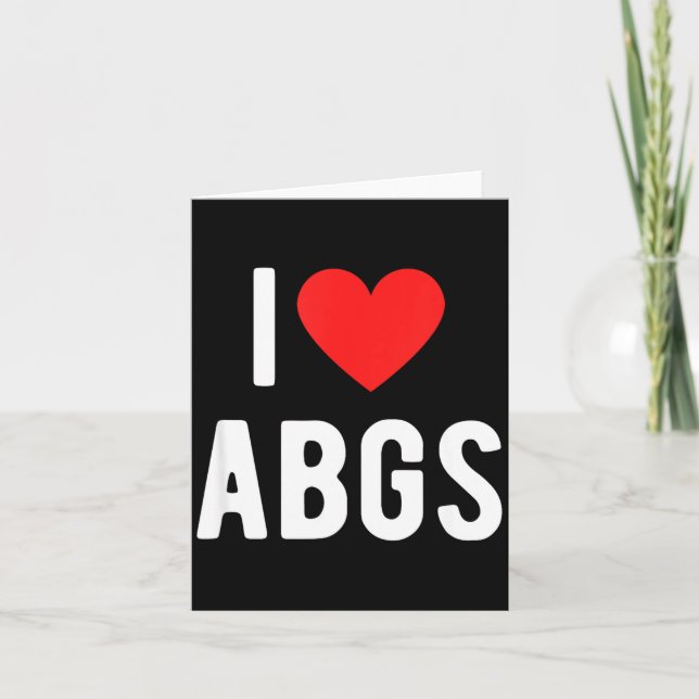 Tarjeta I Love Abgs Cute Heart Graphic Valentines Day  (Anverso)