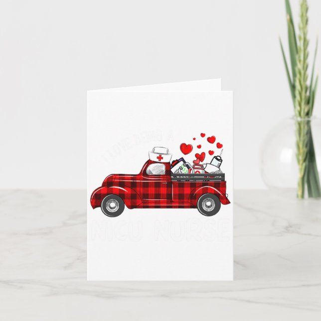 Tarjeta I Love Being A Nicu Nurse Valentine Buffalo Plaid  (Anverso)