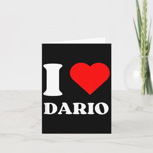 Tarjeta I Love Dario I Heart Dario Name Y2k Valentines Day (Anverso)