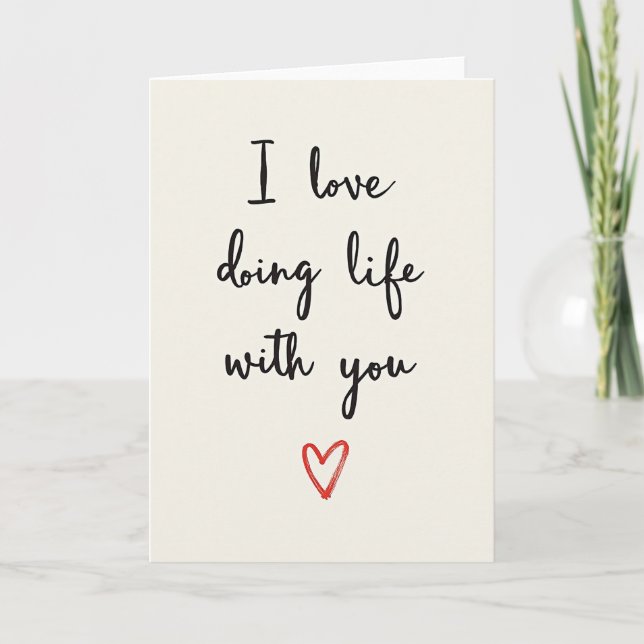 Tarjeta I Love Doing Life With You Card (Anverso)
