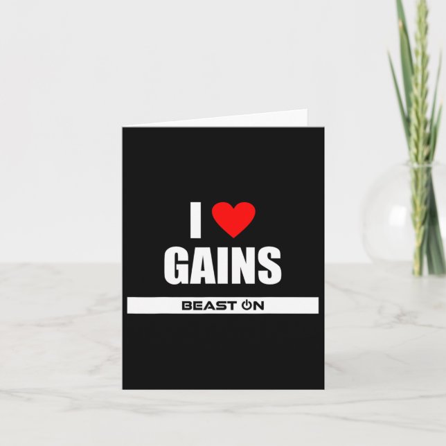 Tarjeta I Love Gains Bodybuilding Gainz Gym Fitness Traini (Anverso)