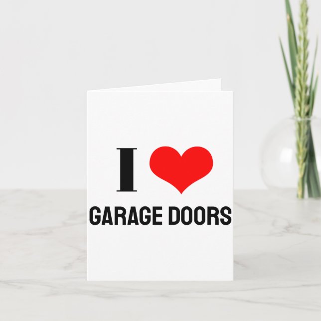Tarjeta I Love Garage Doors Christmas Red Heart Funny Gift (Anverso)