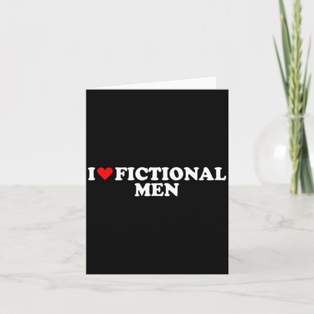 Tarjeta I Love Heart Fictional Men Simple Cute Funny Readi (Anverso)