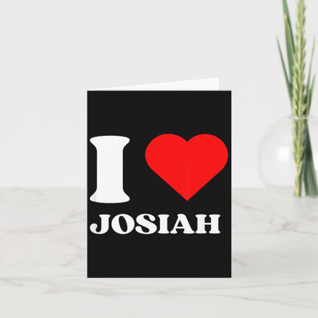 Tarjeta I Love Josiah I Heart Josiah Name Y2k Valentines D (Anverso)