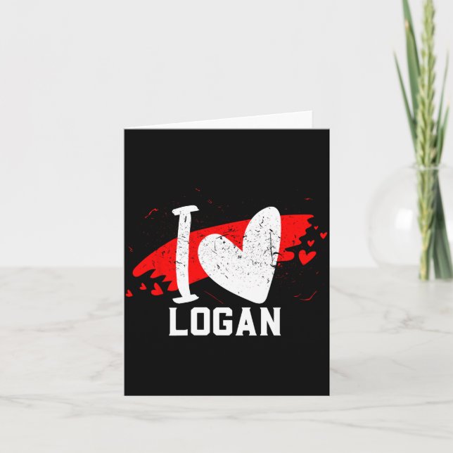 Tarjeta I Love Logan I Heart Logan  (Anverso)
