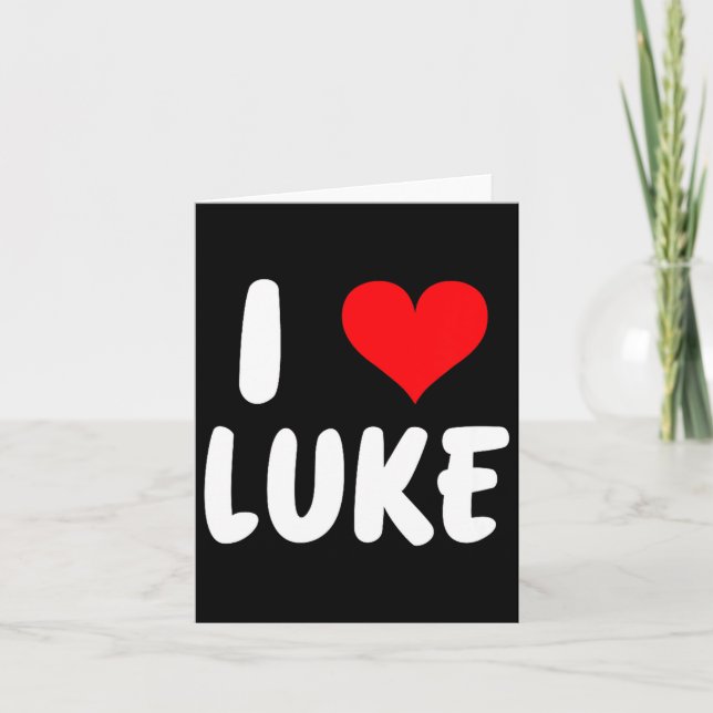 Tarjeta I Love Luke - Heart - Name  (Anverso)