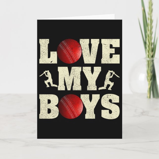 Tarjeta I Love My Boys Cricket Funny Father's Day Cricket  (Anverso)