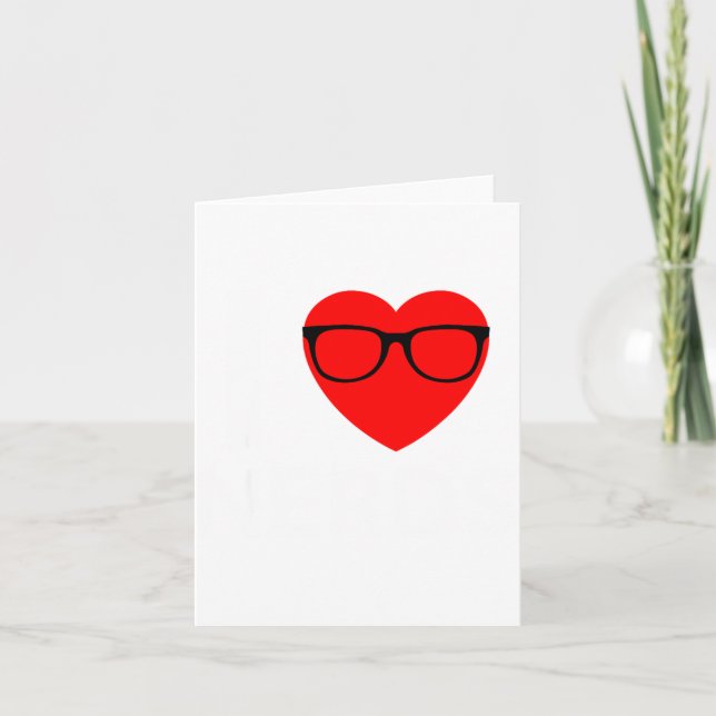 Tarjeta I Love Nerds Gles Funny Heart Valentines Gift Men  (Anverso)