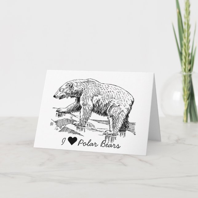 Tarjeta I Love Polar Bears (Anverso)