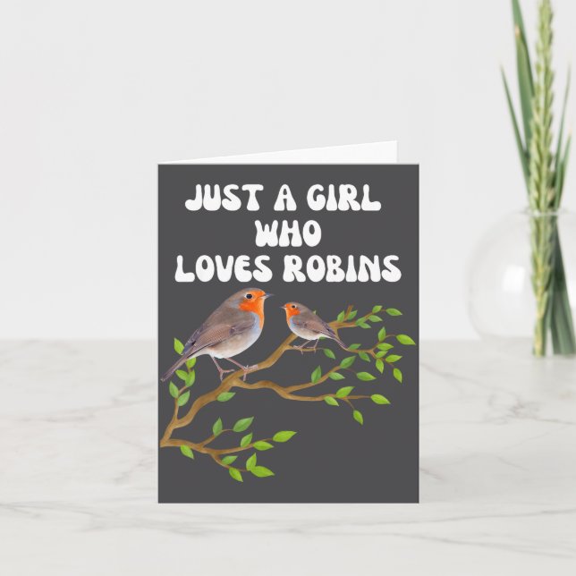 Tarjeta I Love Robins Bird Lover Colourful Present  (Anverso)