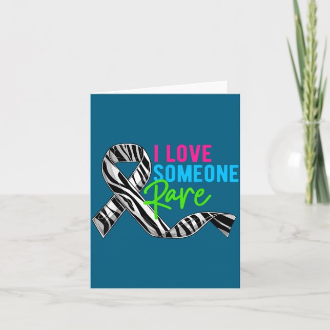 Tarjeta I Love Someone Rare Zebra Ribbon - Rare Disease Aw (Anverso)