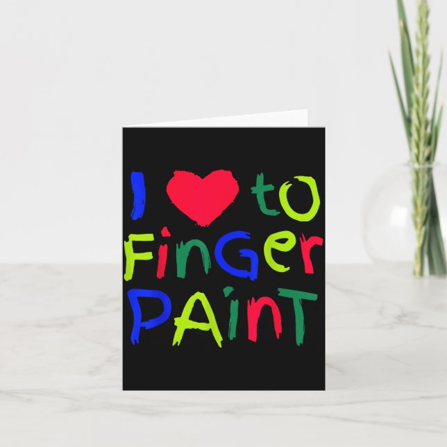 Tarjeta I Love To Finger Paint Matching I'm Paint Couple V (Anverso)